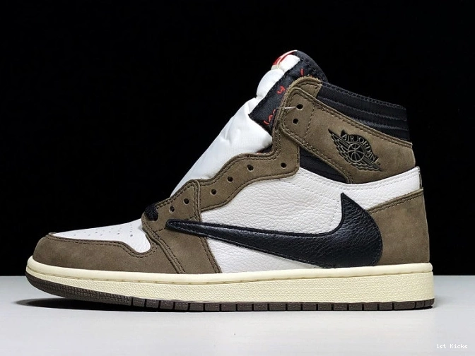 1st Kicks Shoes - High Scott x 100 Air 1 Travis CD4487 Retro Jordan OG 'Mocha' 0630